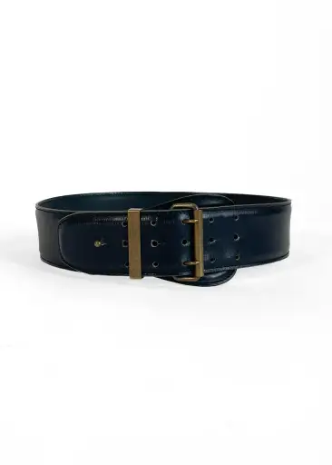 Vintage 1987 Alaïa Black Leather Wide Belt
