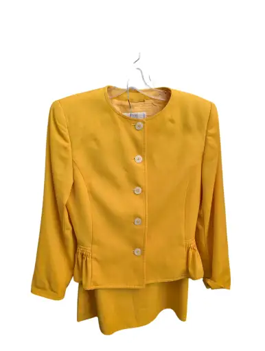 Women's Valentino Yellow Vintage 1990's Skirt Suit Set Size 6