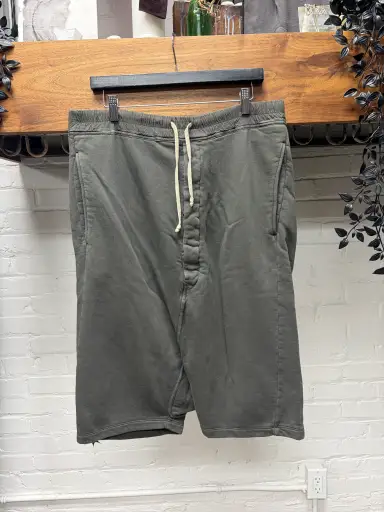 SS2014 Rick Owens ‘Vicious’ Dark Dust Cotton Drop Crotch ‘Pod’ Shorts