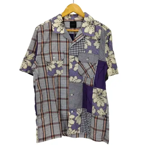 カールヘルム Karl Helmut 24SS マーブルローズ プリント パッチワーク シャツ ブラウス メンズ JPN：L