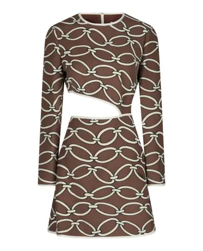 Chain Print Cutout Mini Dress