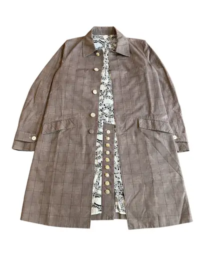 Number (N)ine SS07 "About A Boy" Music Notes Lined Checkered Trench Coat
