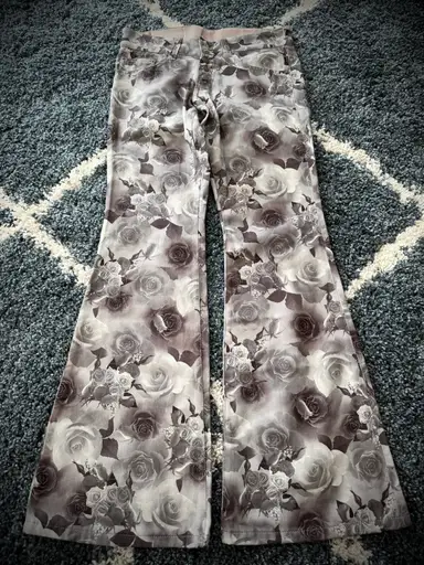Tornado Mart Rose Velour Bell Bottom Pants