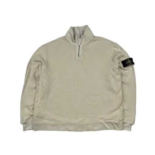Stone Island 2001 Vintage Cotton Yellow Quarter Zip Jumper - Large