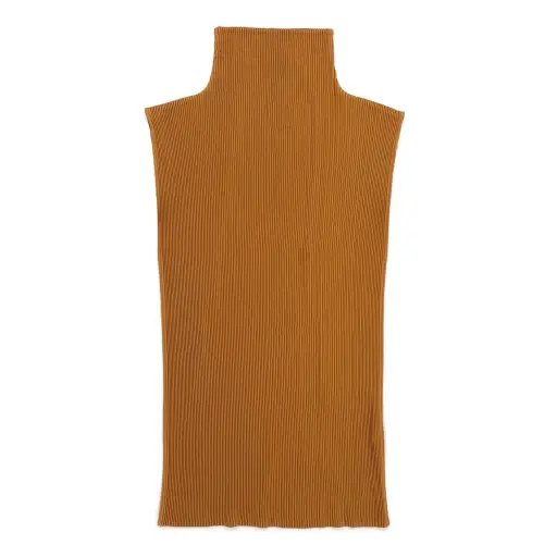 Sleeveless Pleated Polyester Tunic