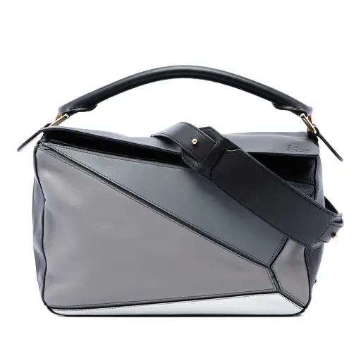 LOEWE Medium Tricolor Calfskin Puzzle Satchel