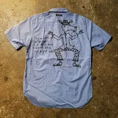 COMME des GARCONS HOMME PLUS 04ss 顔料プリント加工シャツ 半袖シャツ コムデギャルソンオムプリュス バックプリント 2004ss AD2003