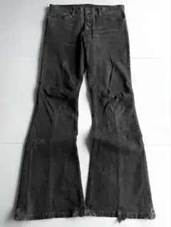 TORNADOMART"Panel Seam Black Flare Denim