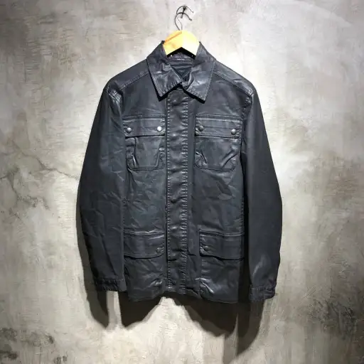Zegna Waxed motorcycle leather jacket