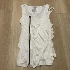 00s JUDDY CORN ギミックフロントジップ ノースリーブ ホワイト