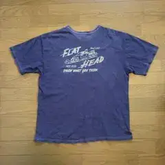 フラットヘッド　バックプリントTシャツ　パープル　42