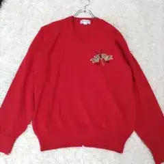 BURBERRY バーバリー ニット ウール 胸ワンポイント刺繍 ノバチェック