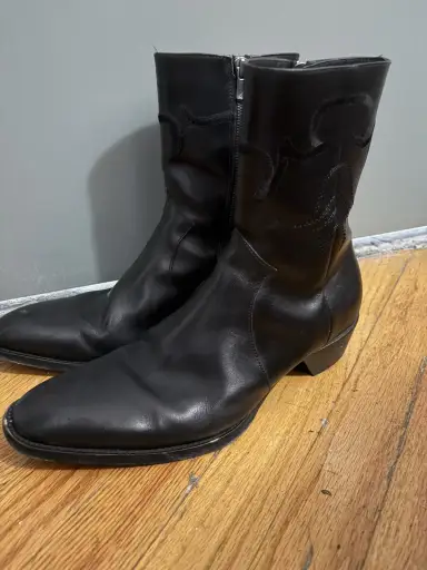 Black western embroidery boots