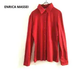 ENRICA MASSEI 長袖 シャツ ブラウス レッド 軽やか