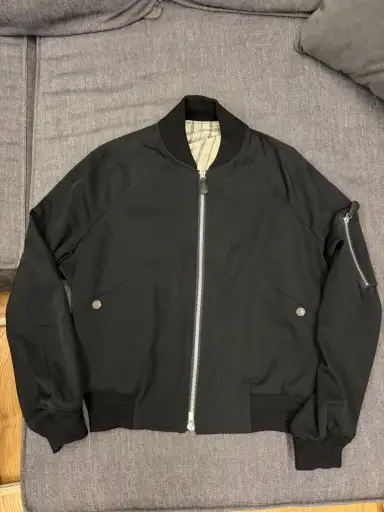 Devoa Wool Gabardine Classic Bomber Jacket