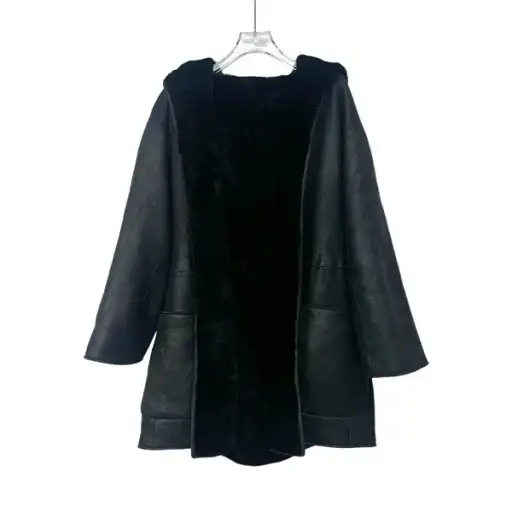 Prada Fur Lined Hooded Coat Size 38
