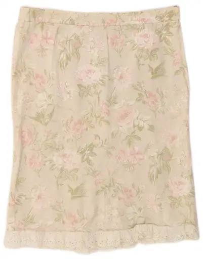 Dolce & Gabbana Womens Midi Skirt Medium W30 Beige Floral