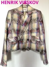 HENRIK VIBSKOV Tailored Jacket Check Pattern Size S