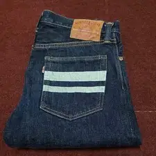 Momotaro Jeans 0205SP Slim Straight Denim Pants W30 Indigo Japan