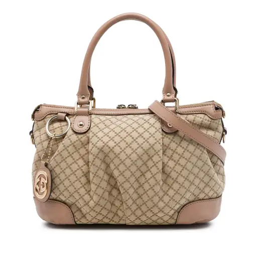 Gucci Diamante Canvas Sukey Satchel