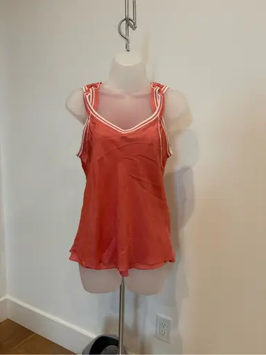 Women’s Coral V-Neck Camisole with Contrast Trim