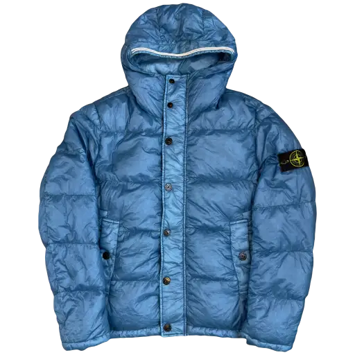 Stone Island AW/13 Garment Dyed Puffer Jacket In Blue (L)