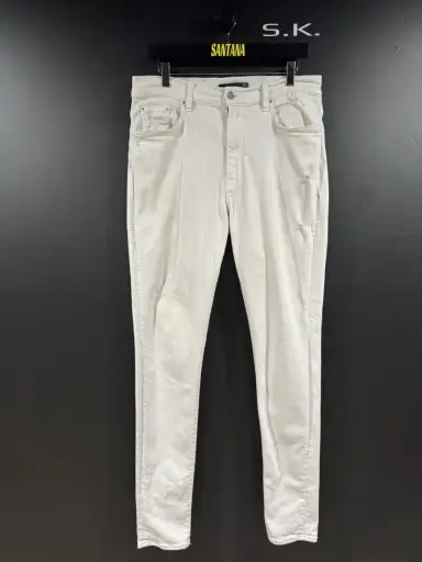 Amiri White Distressed Stacked Denim Jeans 36x33