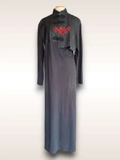Yohji Yamamoto Dress • Jersey Mandarin Collar w/ Cutout Back SS 1994