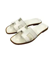 エルメス フラットレザーサンダル オラン レディース SIZE 37 1/2 HERMES