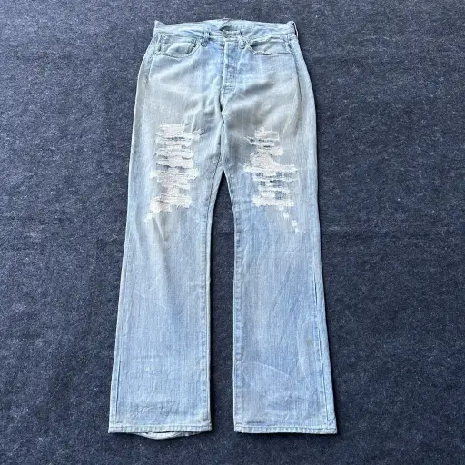 Rare Royal Blue 5 Pocket Buckle Back Denim D686