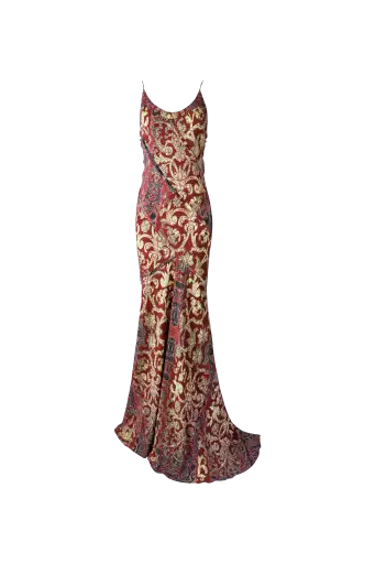 F/w 2004 Gold Baroque Embroidered Maxi Gown
