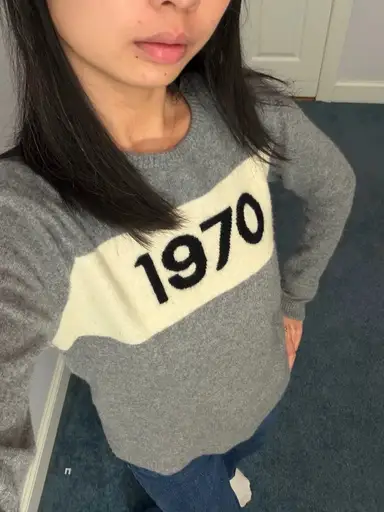 Bella Freud 100% Cashmere 1970 Sweater Heather Grey Size M