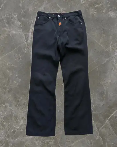 "W＆LT" lightning design slim straight pants