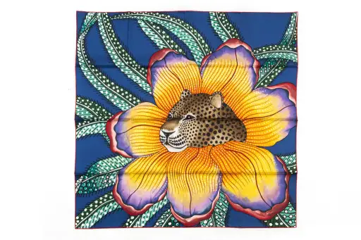 Hermès New Blue "Baobab" Silk Scarf