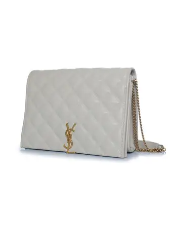 Saint Laurent, Quilted leather becky bag in beige