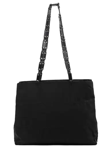 1998 Black Tessuto Plastic Chain Tote Bag
