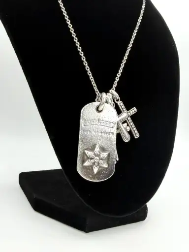 2000s Chrome Hearts LA Exclusive Raised Star Dog Tag Pendant