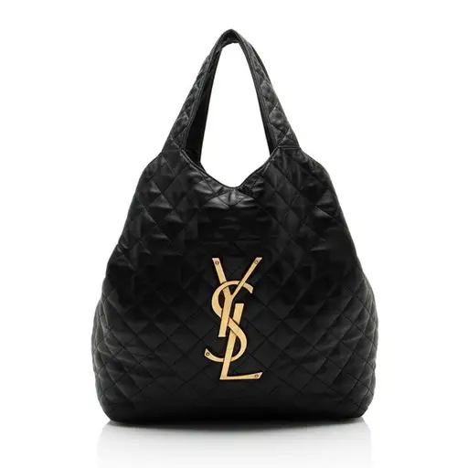 Saint Laurent Quilted Lambskin Monogram Icare Maxi Shopping Tote