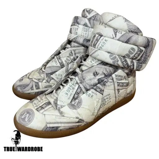 2018 Maison Margiela Dollar Money Printed High Top Futures