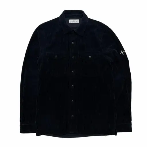 Stone Island Blue Heavy Corduroy Shirt