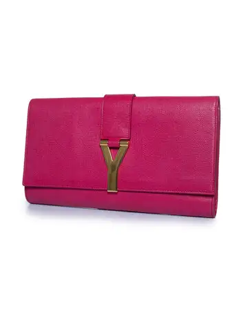 Saint Laurent, Chyc clutch in fuchsia pink