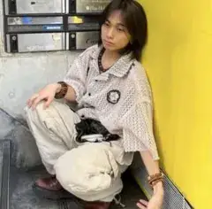 あおば着用 マイナス TIMELESS 家紋 アロハ シアー シャツ