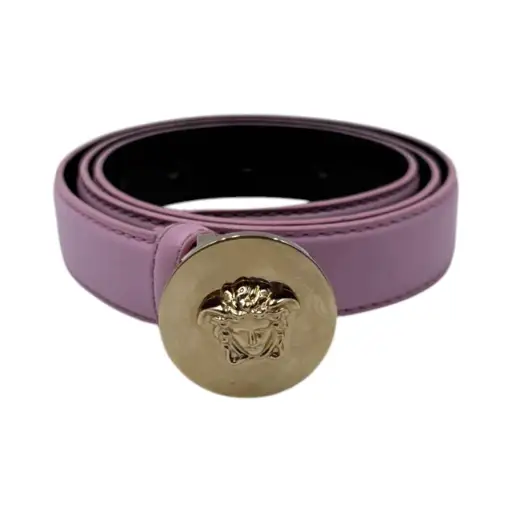 Versace Pink Medusa Leather Belt
