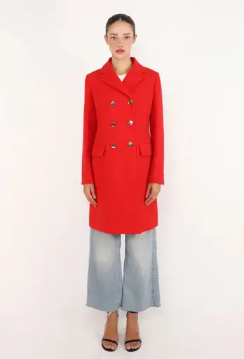 Crêpe Double Breasted Coat