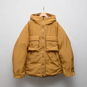 SANDINISTA サンディニスタ フード ダウン ジャケット M ベージュ HB4553