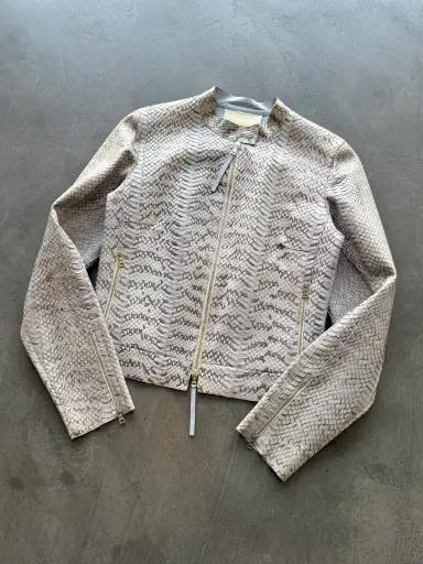 SS 00 Prada Python Leather Moto Jacket