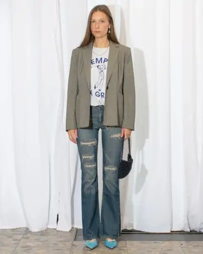 Y2K Moschino Contrast Stitch Blazer