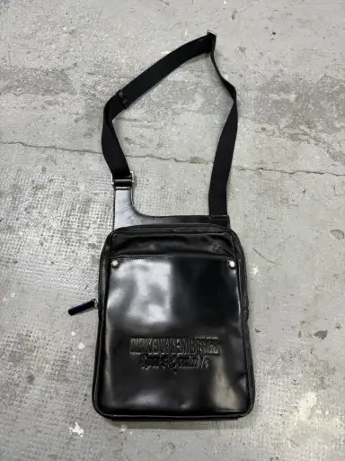 2000s Dirk Bikkembergs Black Leather Shoulder Bag