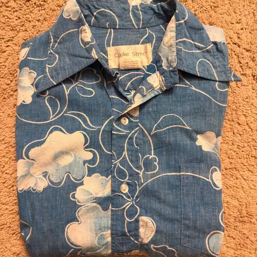 Blue and White Cooke Street Aloha Shirt