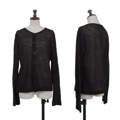 Yohji Yamamoto NOIR Wool See-through Knit Cardigan Black 2